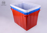 बड़े ठोस घोंसले के शिकार प्लास्टिक बिन बक्से, लाल / नीले प्लास्टिक भंडारण कंटेनरों रीसाइक्लिंग