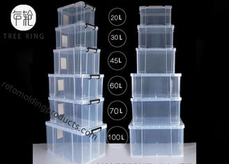 32 लीटर स्पष्ट प्लास्टिक फोल्डेबल कंटेनर, खाद्य ग्रेड प्लास्टिक स्टैकिंग बक्से