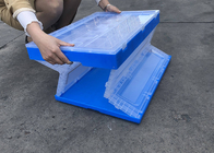 एचडीपीई फोल्डेबल चलती बक्से टेक्सटाइल कपड़े के लिए संलग्न ढक्कन के साथ फोल्डेबल क्रेट