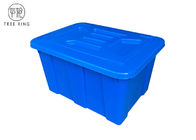 C614l स्टैकेबल ब्लू प्लास्टिक स्टोरेज बॉक्स विद लिड्स / कवर 670 * 490 * 390 Mm