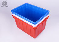 W140 वस्त्र प्लास्टिक बिन बक्से, नीले / लाल औद्योगिक स्टैकिंग बड़े प्लास्टिक टब