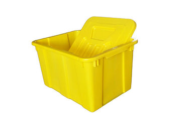 वाणिज्यिक कर्बसाइड पुनर्चक्रण के लिए ढक्कन के साथ पीले रंग के प्लास्टिक बिन बक्से